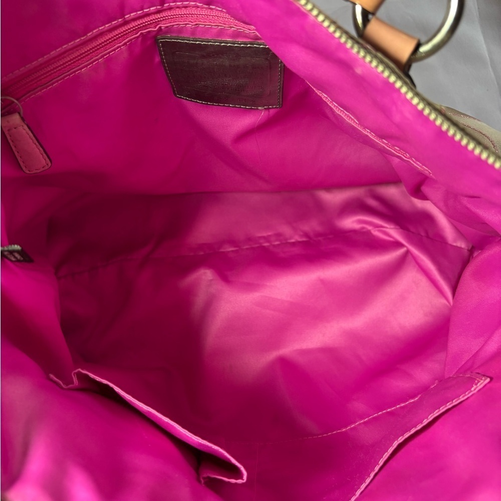 Coach Poppy Cream and Pink Signature Tote Bag with Monogram 16289 - Picture 8 of 16